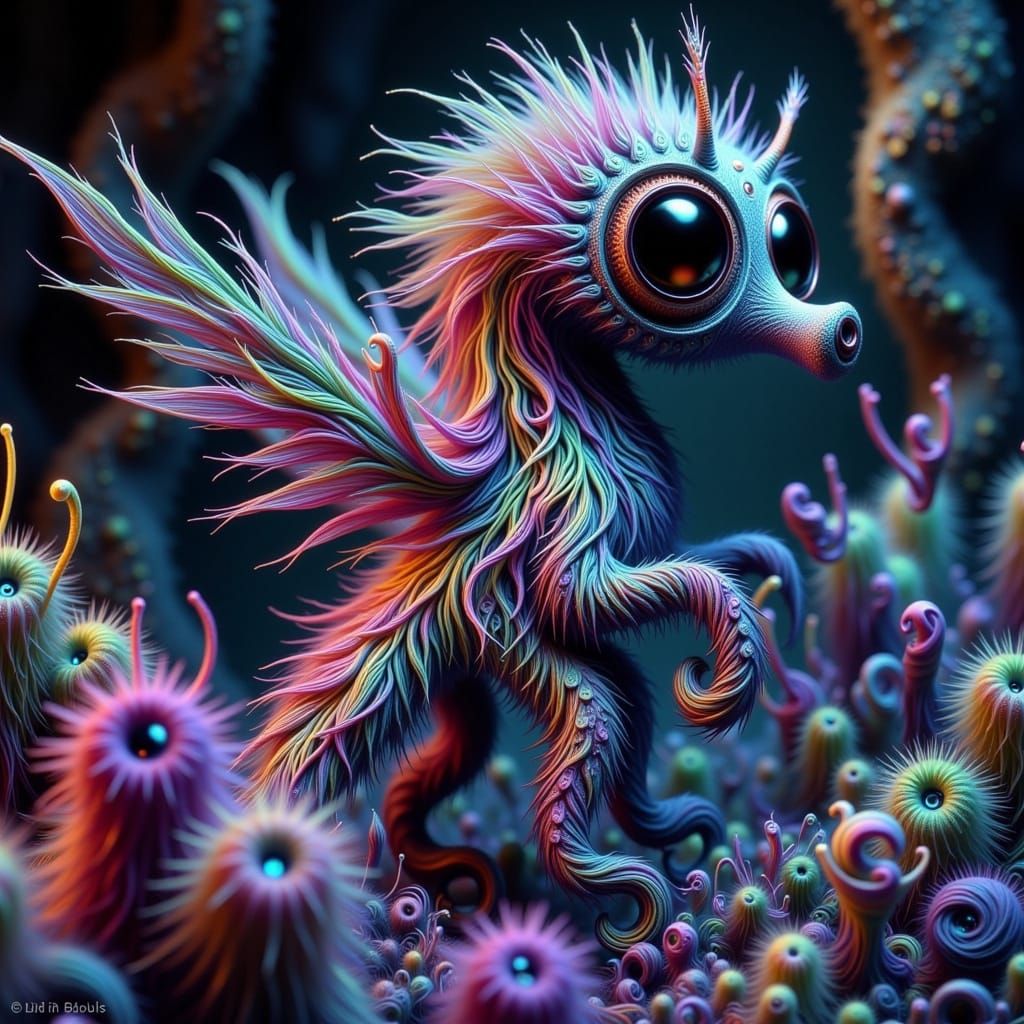 Mystical Fae Creature in a Crystal Cave