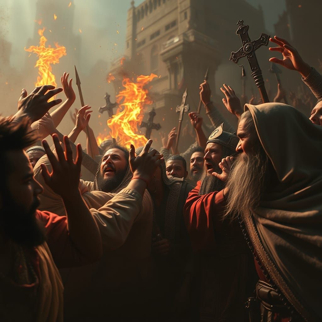 Hyper Realistic Clash of Faiths in a World of Intense Emotio...