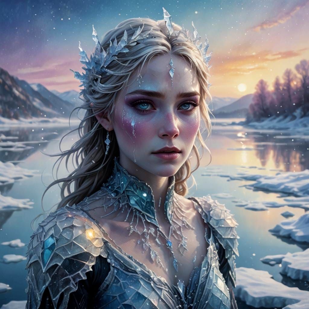 Cold Tears: Detailed Matte Painting in Deep Color