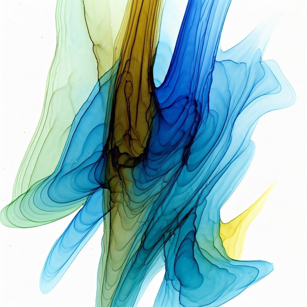 Abstract Nightingale Song: Alcohol Ink Painting