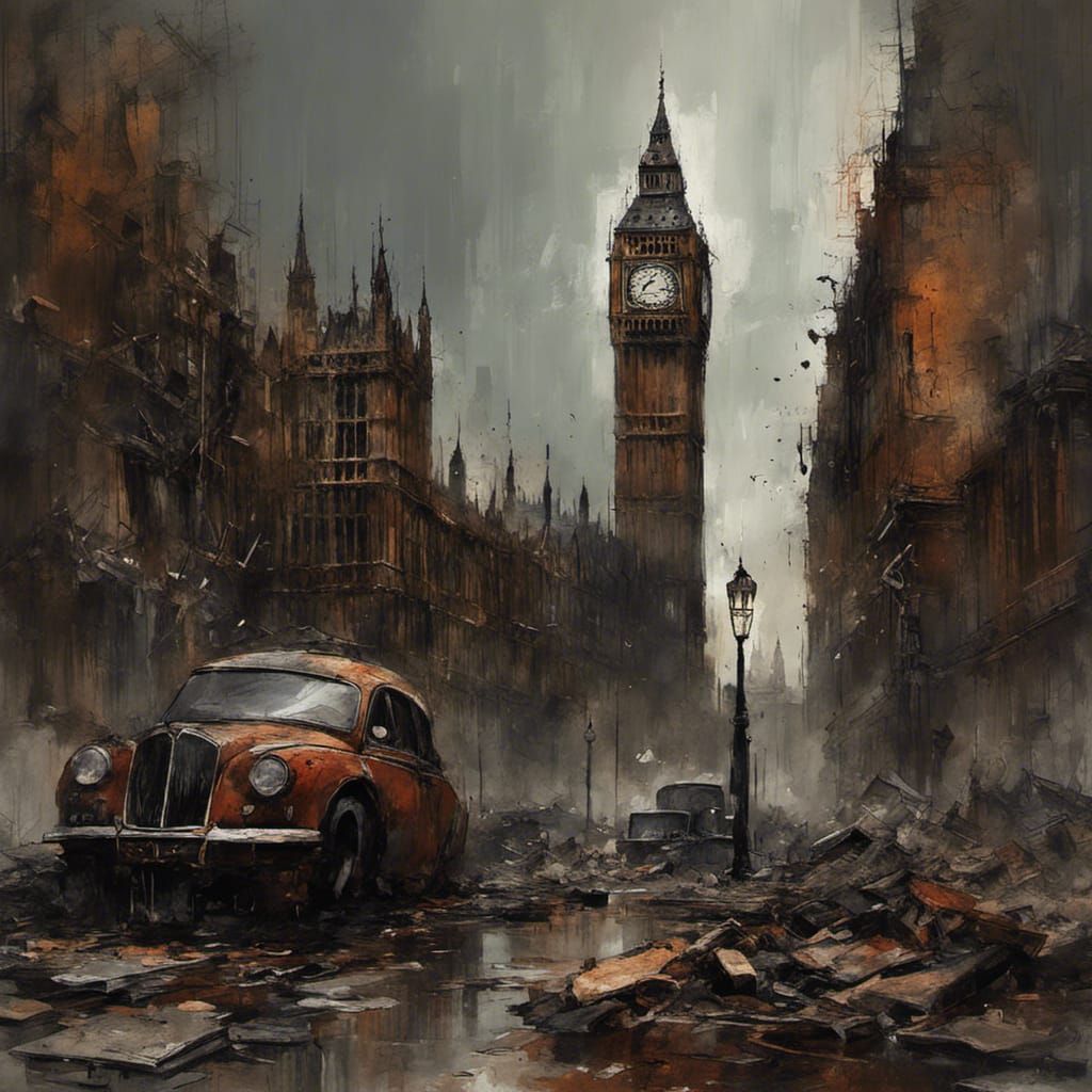 Post-Apocalyptic London: Big Ben in Ruins