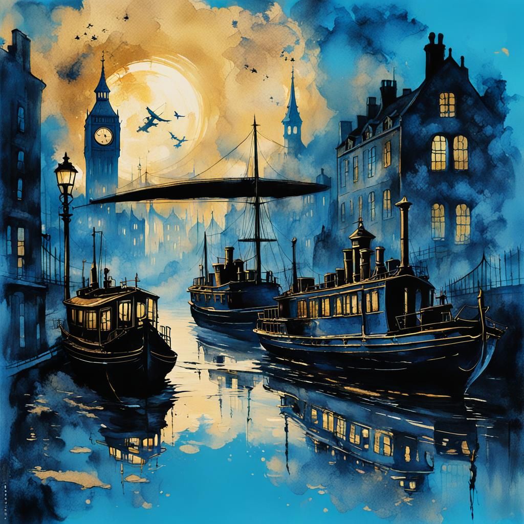 The River Thames in Blue
