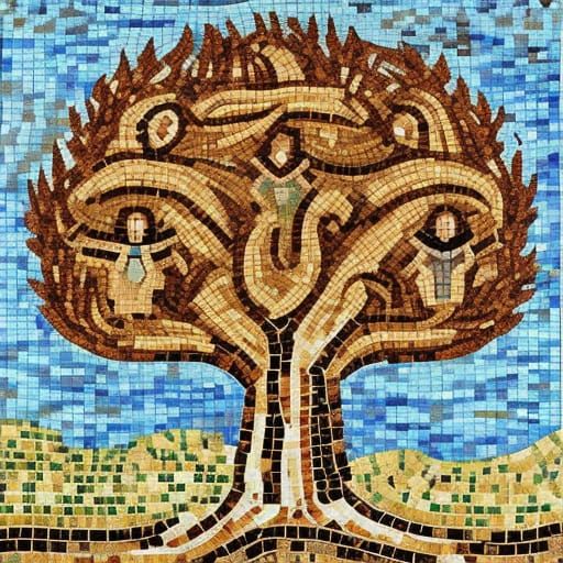 Family Tree as a Colorful Mosaic Art