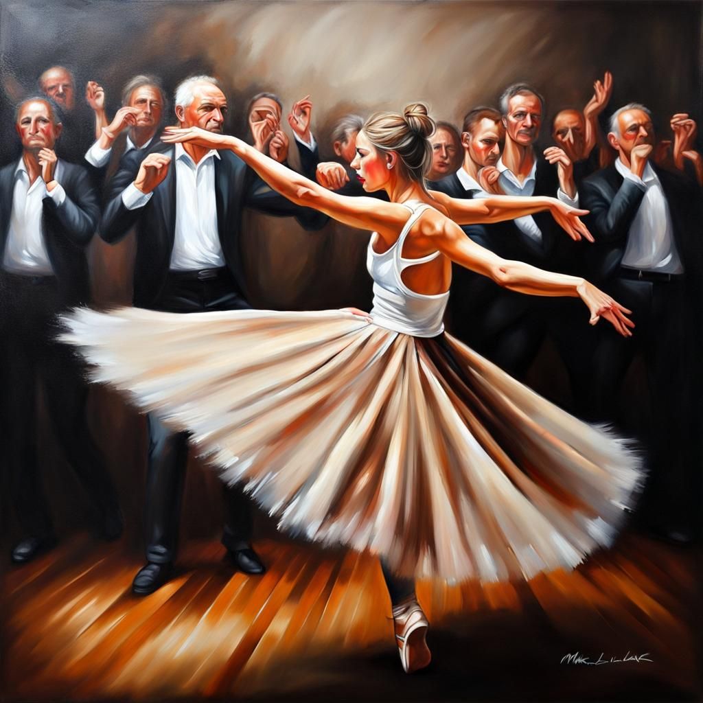 Figurative Oil Painting: Just Dance in Expressionism-Realism