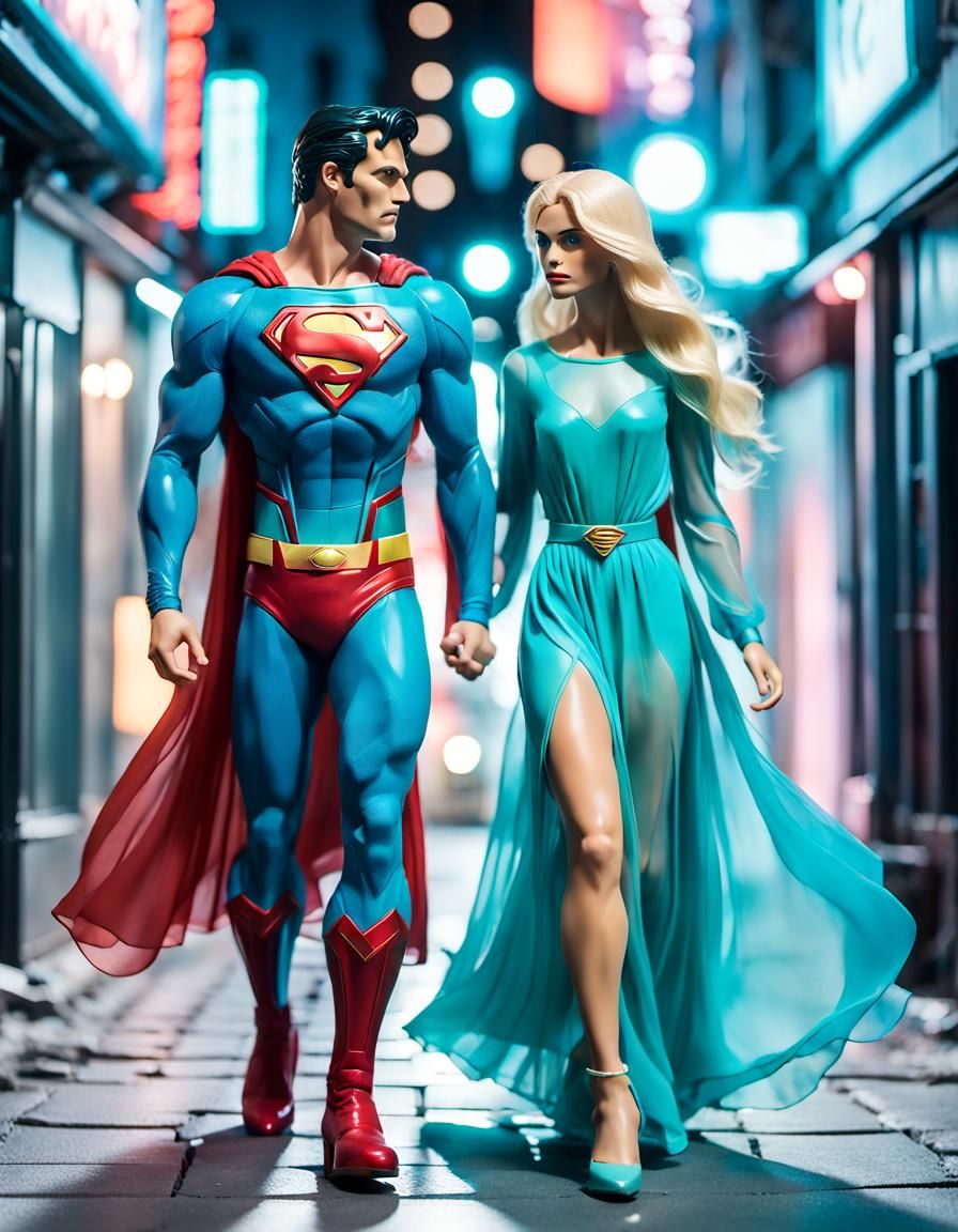 Superman Action Figure's Romantic Night Out