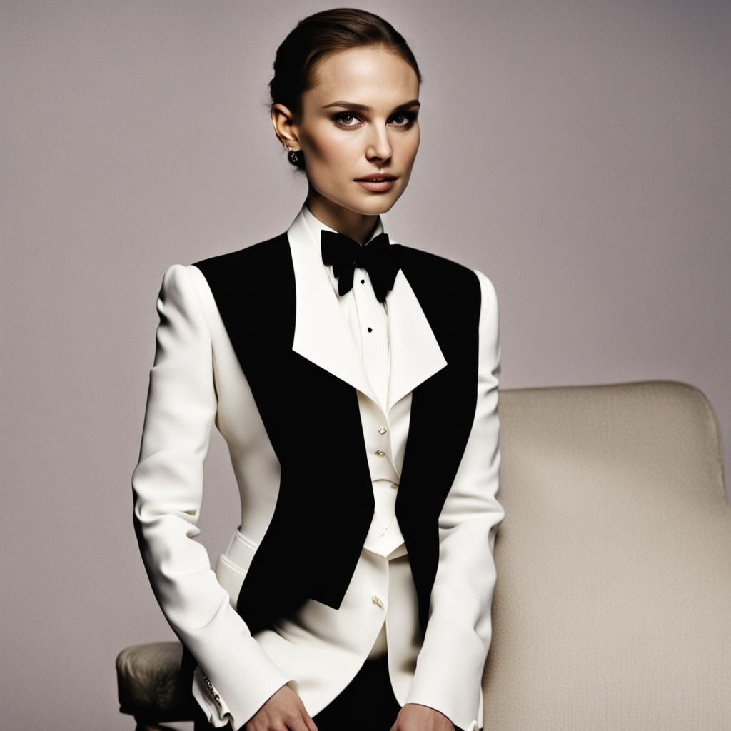 Natalie Portman in Tuxedo: Classic Portrait
