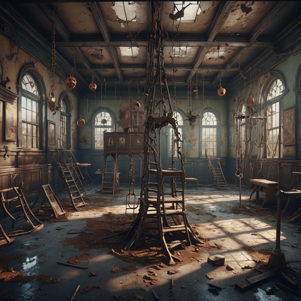 Haunted Orphanage: Ghostly Children in Detailed Matte Painti...