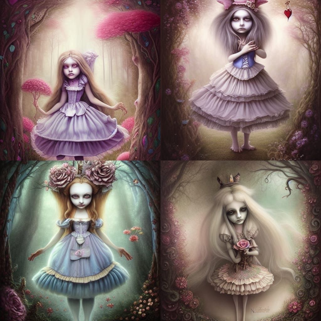Whimsical Alice in Wonderland Dreamscape