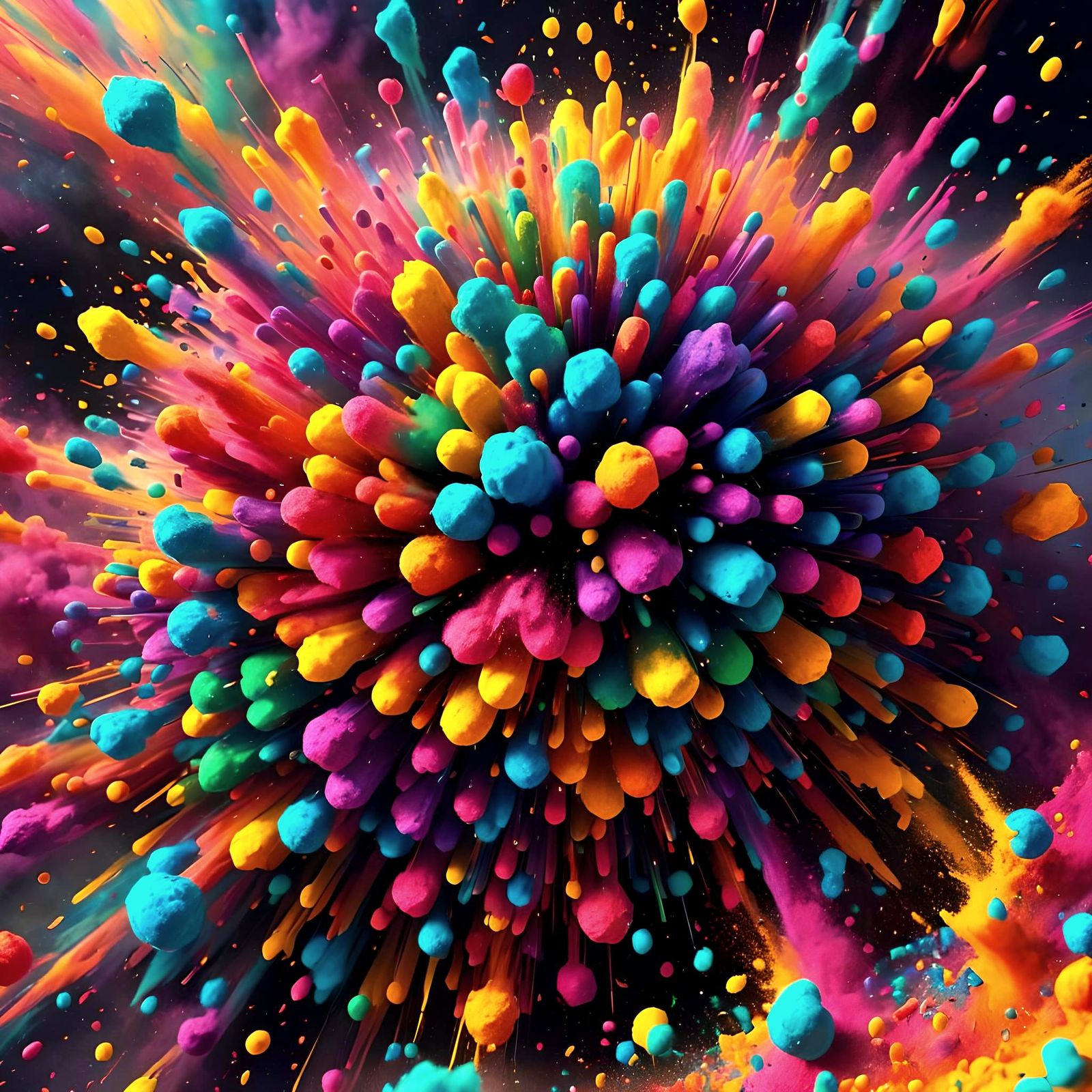 Psychedelic Rainbow Explosion in Candy Art Style