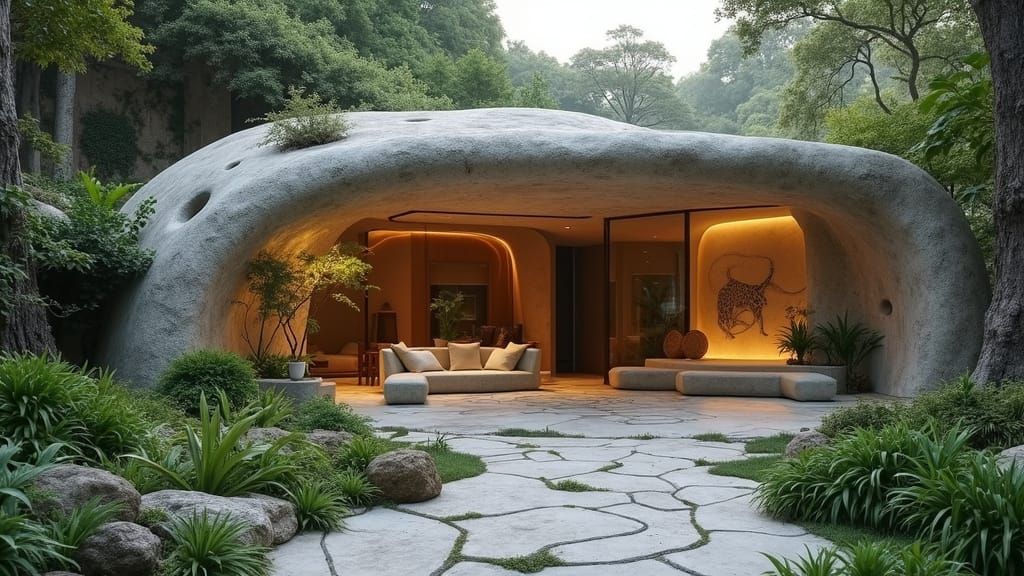 Eco-conscious dwelling meticulously chiselled...