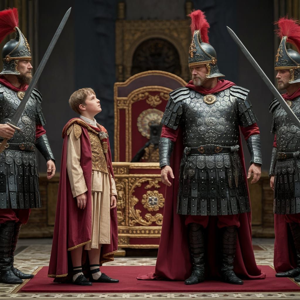 Romulus Augustulus is brought before Odoaker