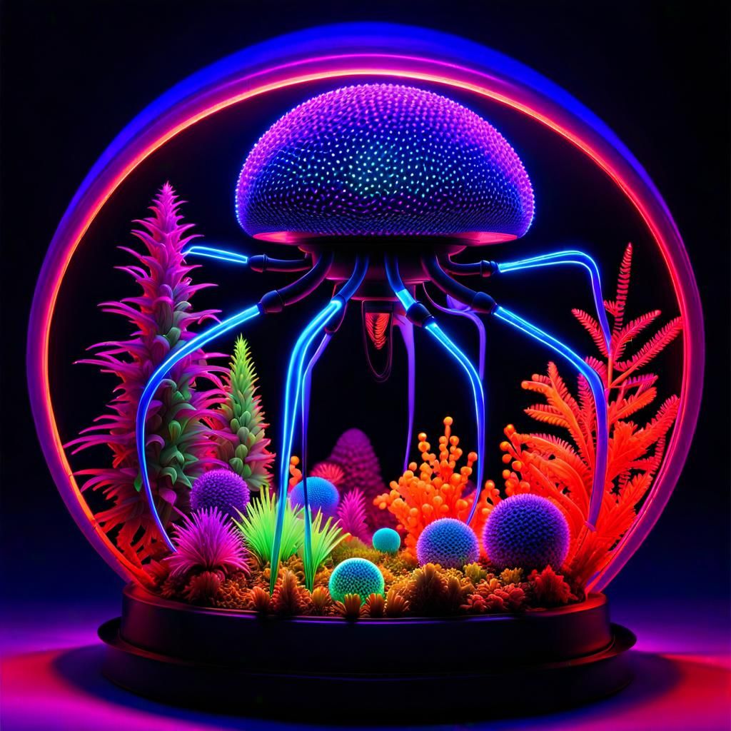 Bioluminescent Bacteriophage in Blacklight Fantasy