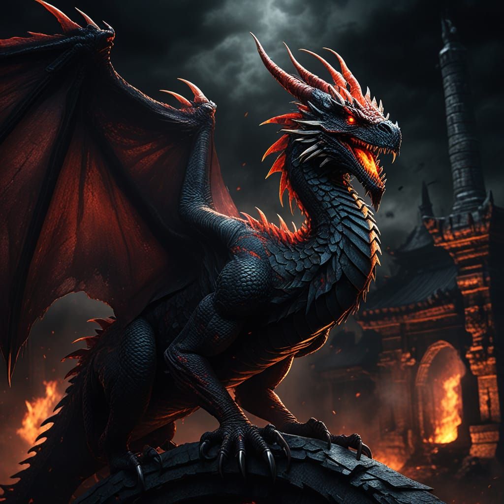 Deadly Cockatrice Attacks in Dark Fantasy Art