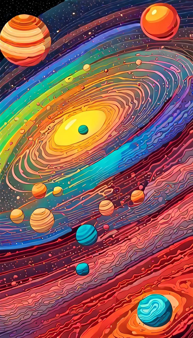 Colorful Cosmic Genesis: A Hyperrealistic Neon Explosion