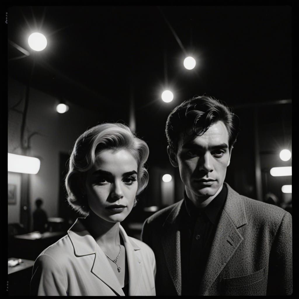 Classic Hollywood Portraits in Film Noir Style