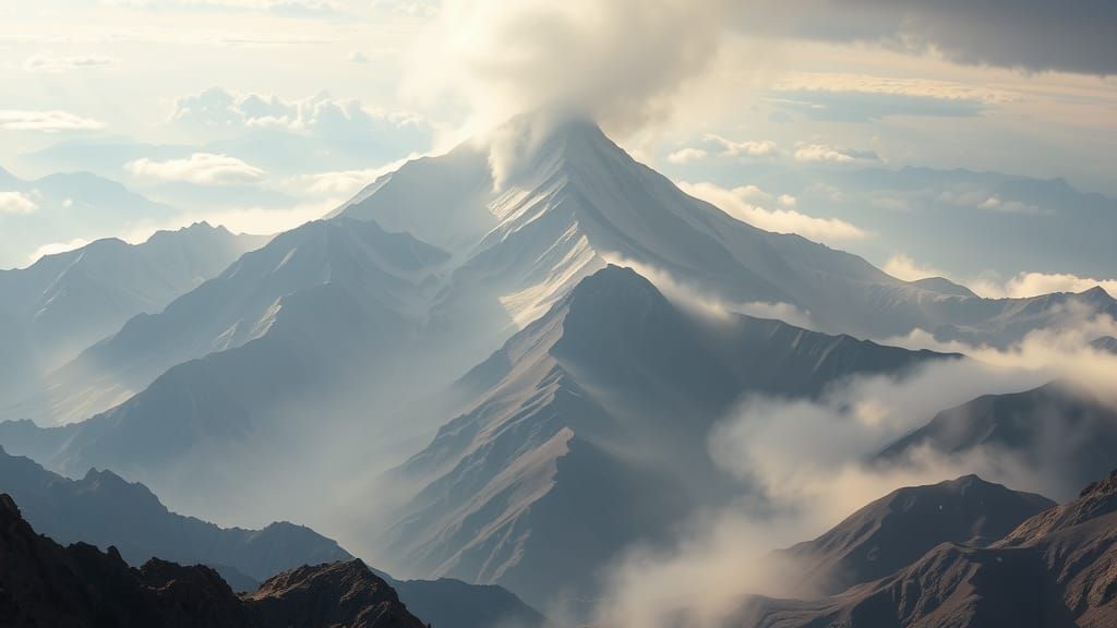 Volcanic Ashen Spine Mountain Range