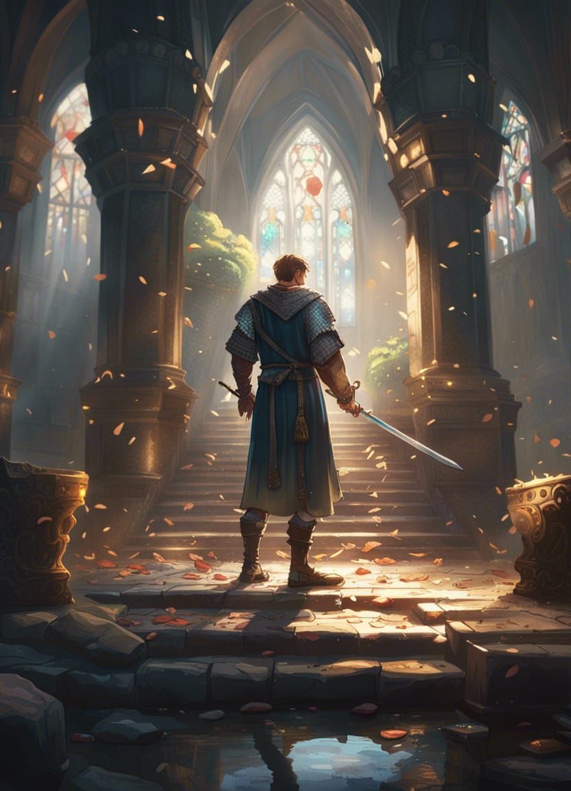 King Arthur Pulls Sword from Stone, Medieval Art