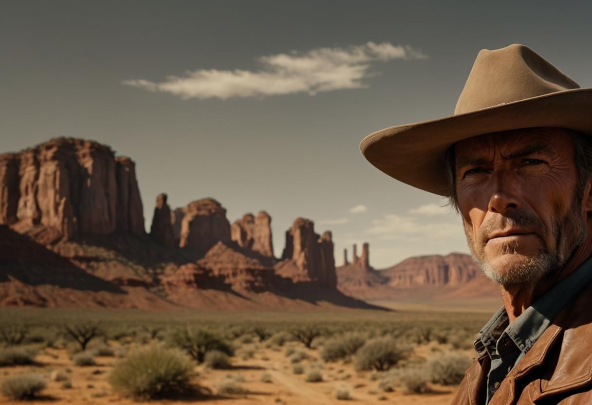 Spaghetti Western Cowboy Portrait in Deep Color