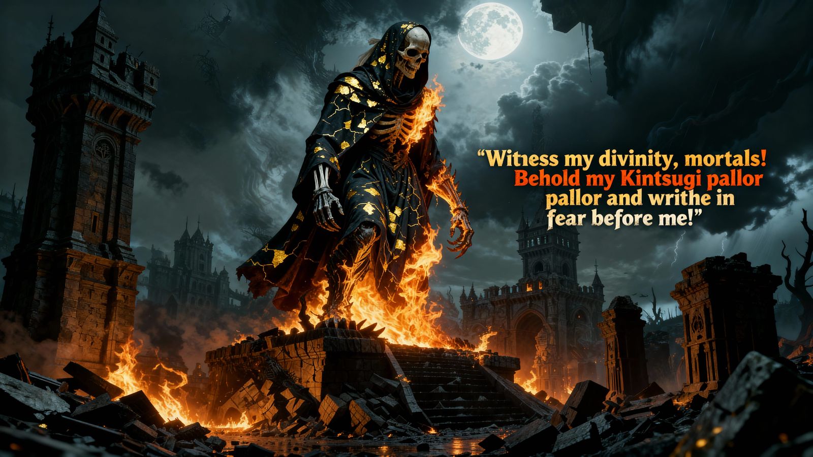 Dark Kintsugi Robes of Divine Power