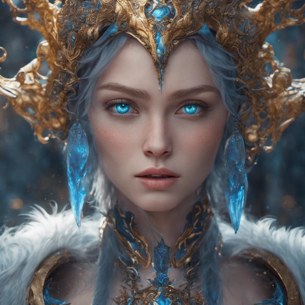 Blue-Eyed Girl: Detailed Fantasy Concept Art