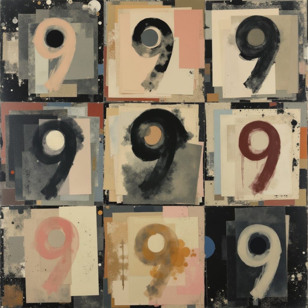 Perfectly Aligned 9x9 Grid of Nines