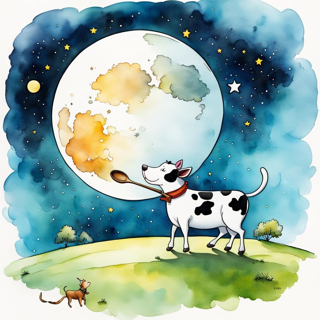 Hey Diddle Diddle: Nursery Rhyme in Comic Style