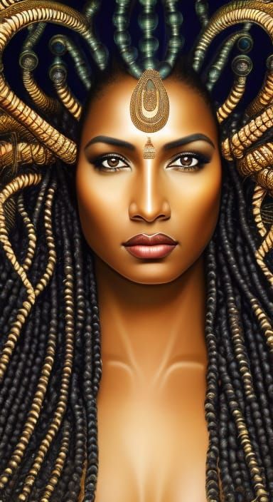 Lady Medusa Wadjet Portrait in Tonalist Style