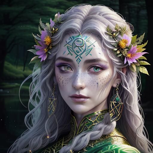 Norse Celtic Woman in Forest, Octane Render