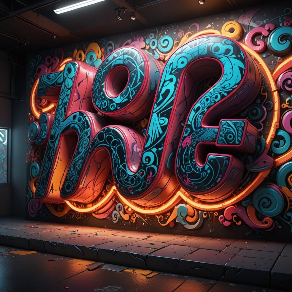 Vibrant 3D Graffiti Sculpture: Live the Life