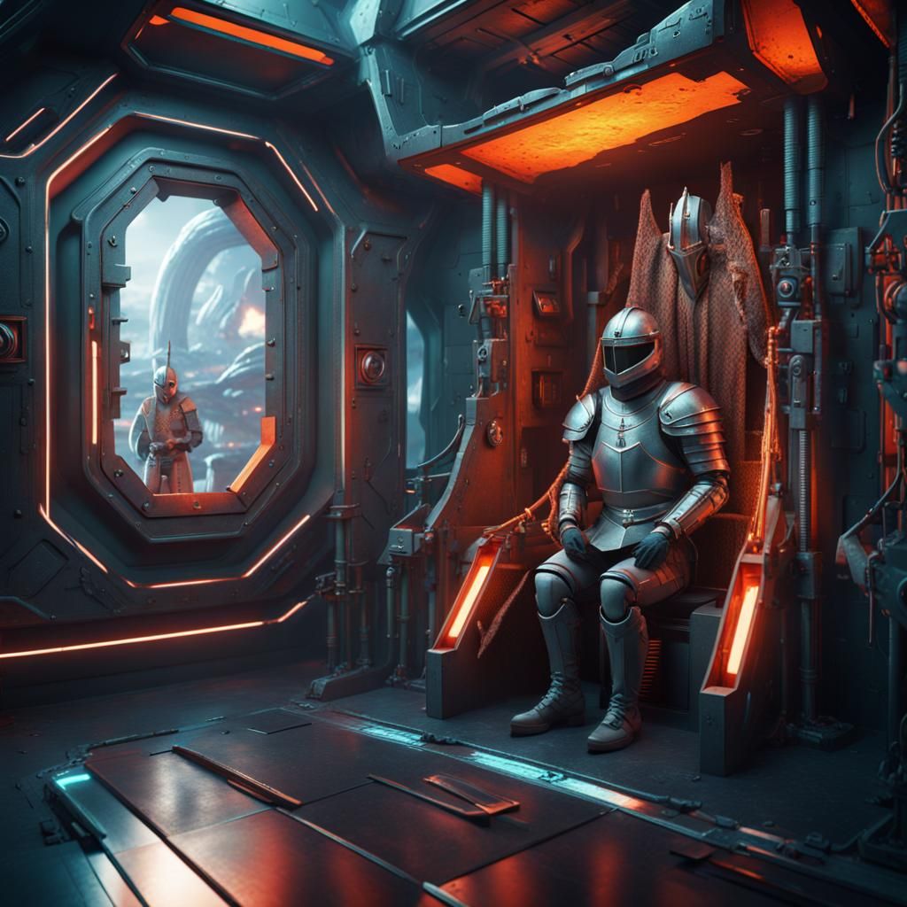 Medieval Torture Chamber in Spaceship, Detailed Matte Painti...