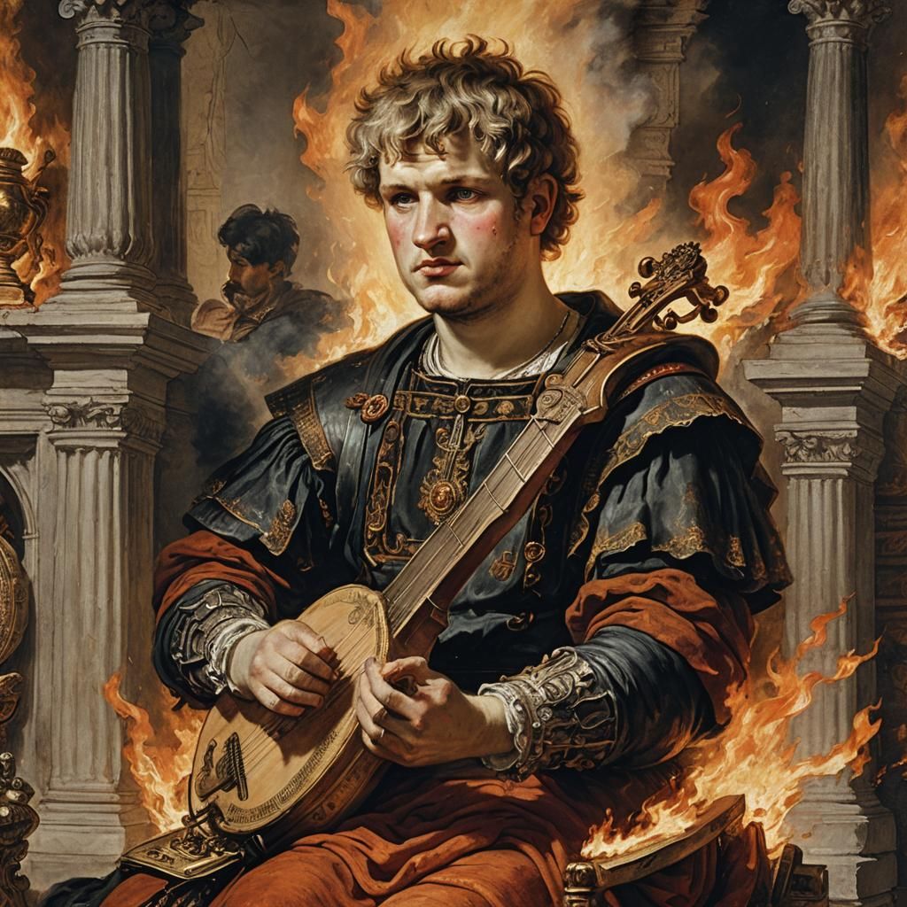 Nero's Lyre: Rome Burns in Rembrandt Style