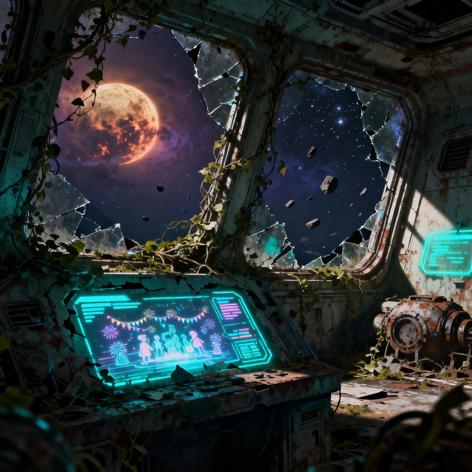 Overgrown Space Station Concept Art