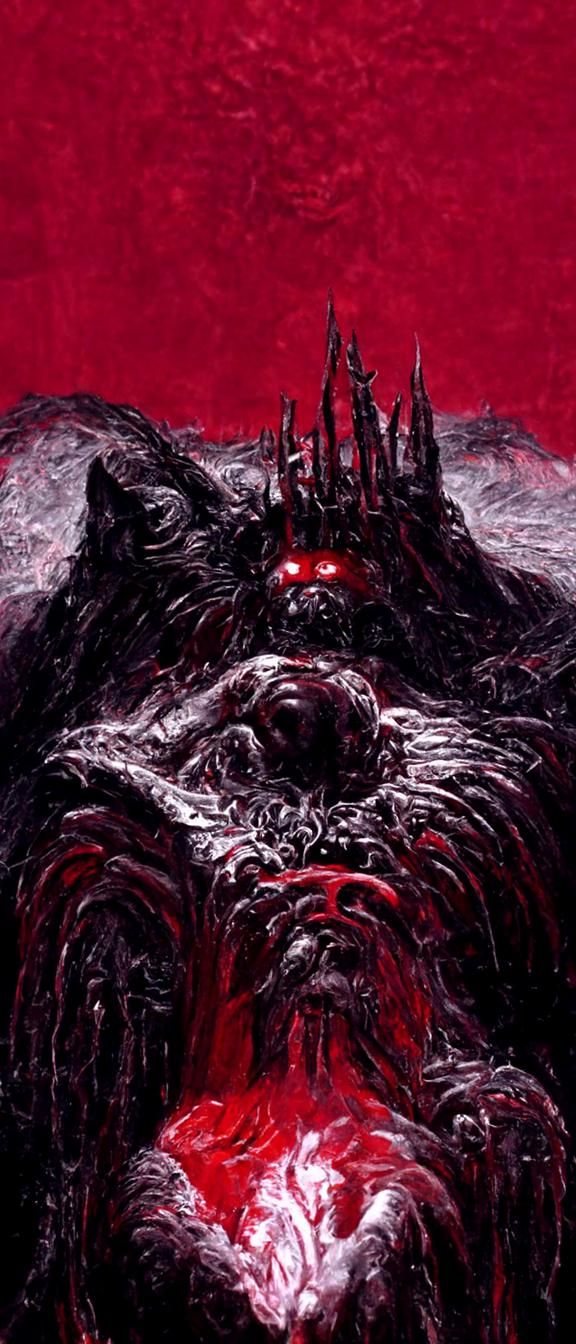 Demonic Judge of Worth in Giger Style