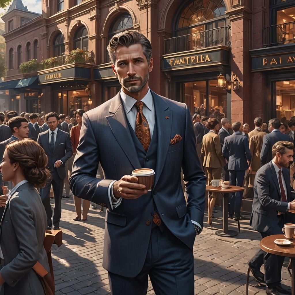 Businessman in Luxurious Suit Concept Art