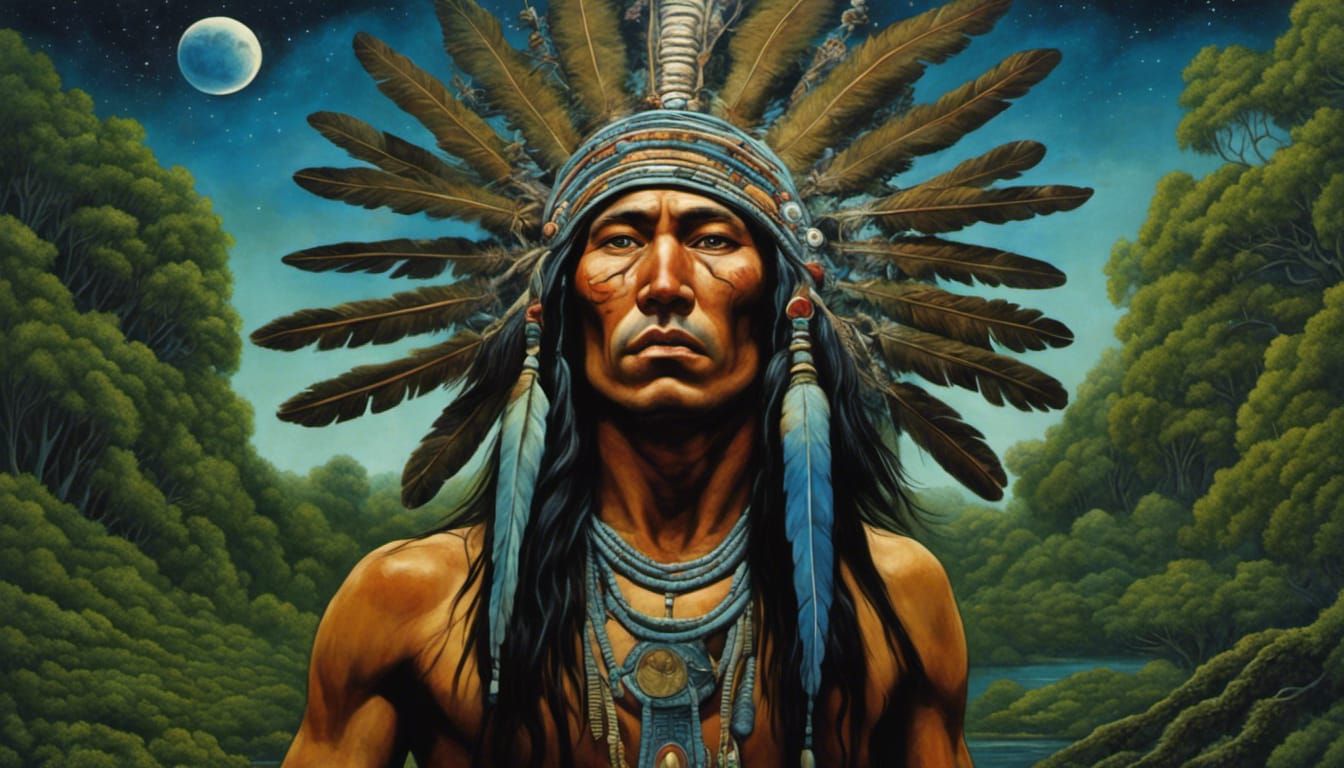 Native American Shaman's Retro Sci-Fi Visions