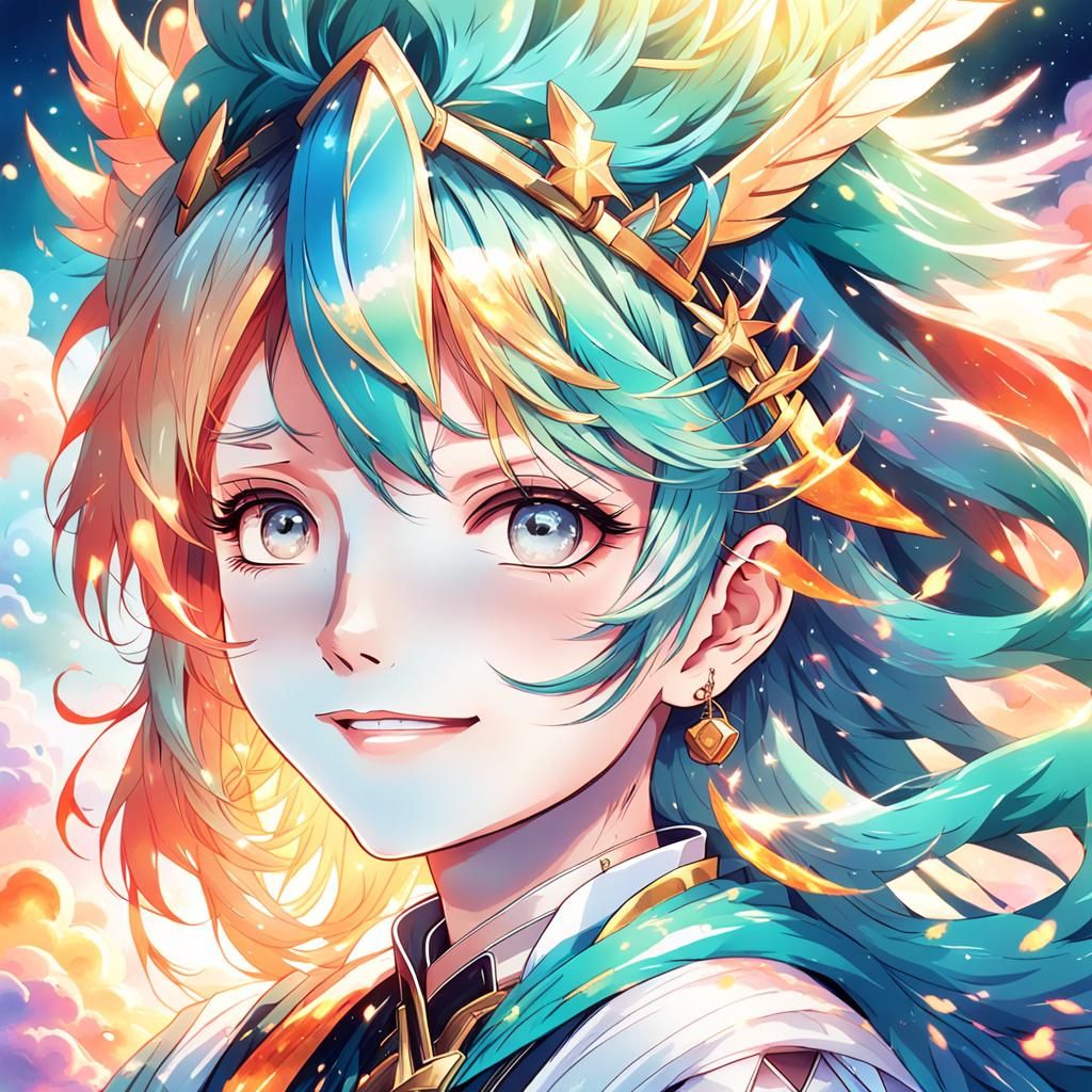 Anime Girl Portrait with Ethereal Pastel Colors