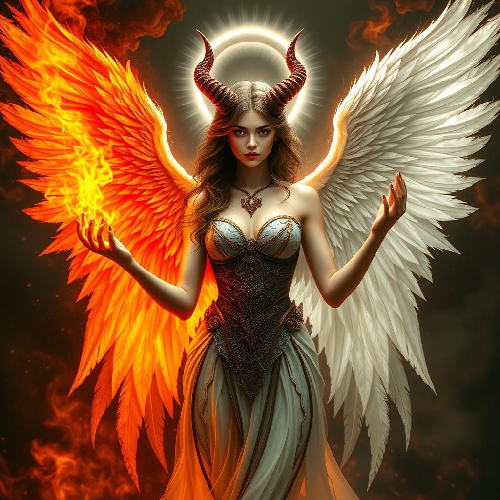 Angelic Demoness in Dark Fantasy Style