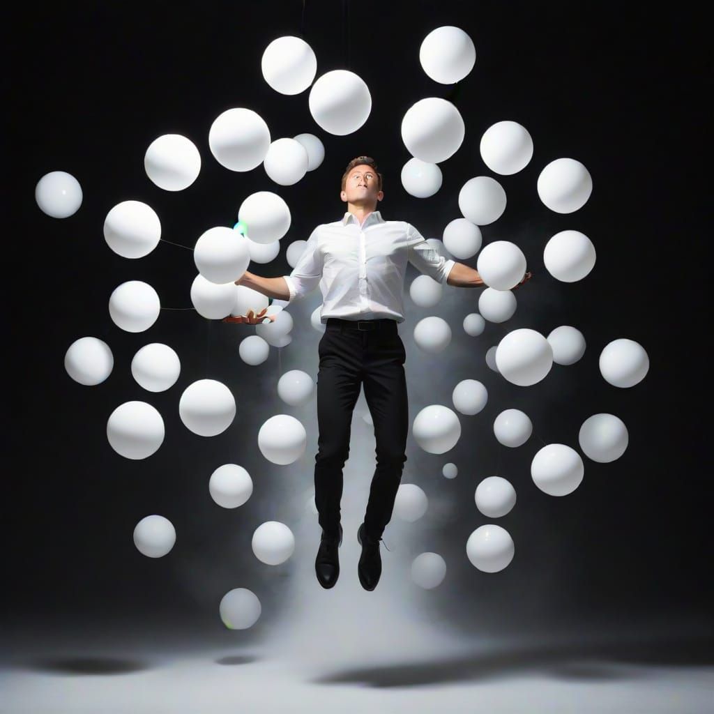 Man Levitates in a Celestial Dance