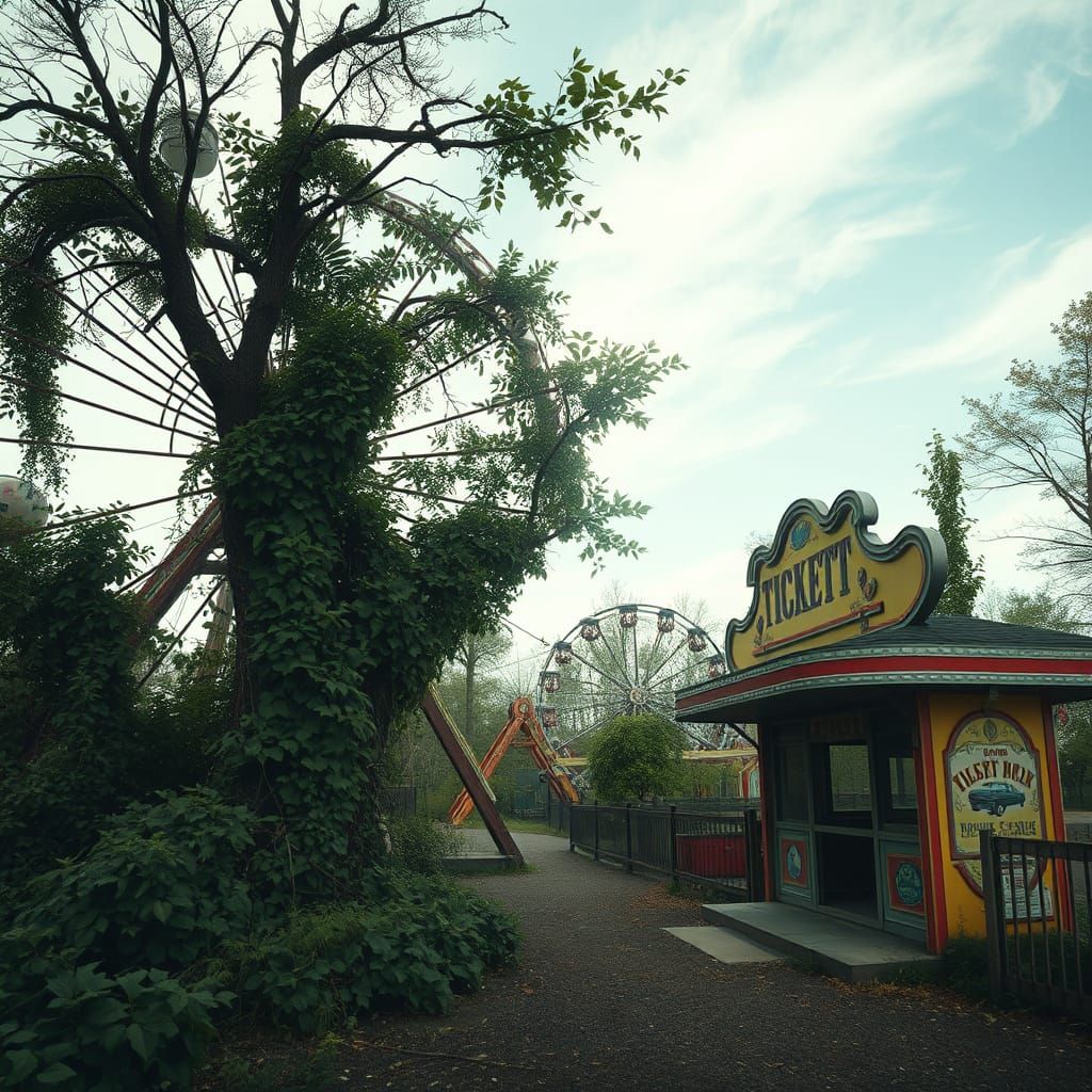 Abandoned Amusement Park Reborn in Vines and Decay