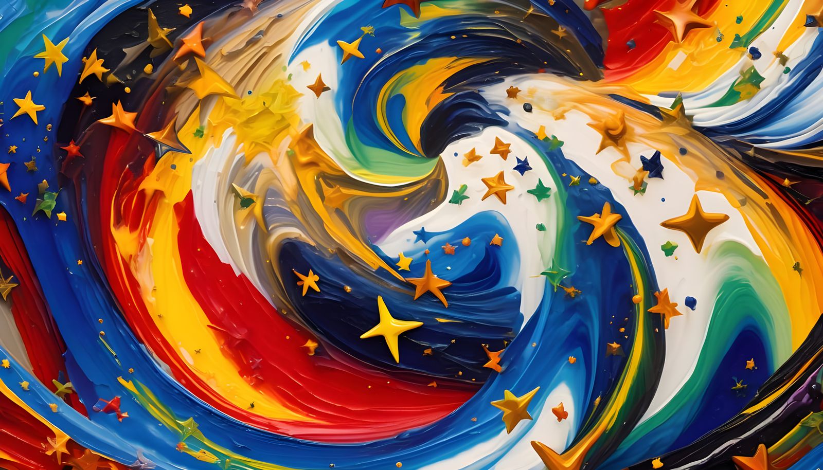 Abstract Expressionist Vortex Maelstroms in Opalescent Color...