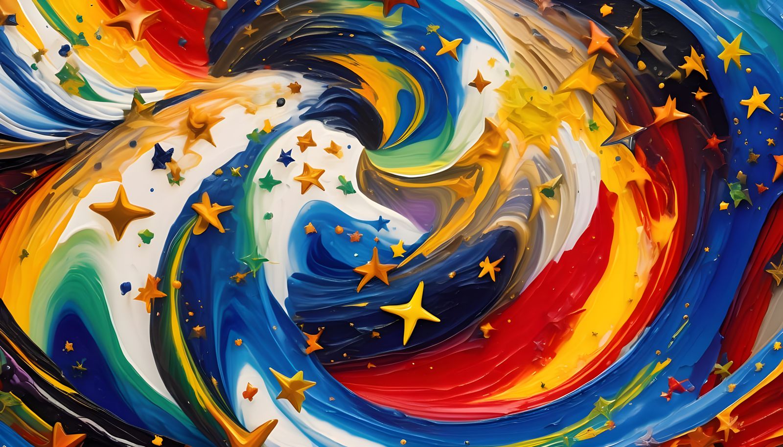 Abstract Expressionist Vortex Maelstroms in Opalescent Color...