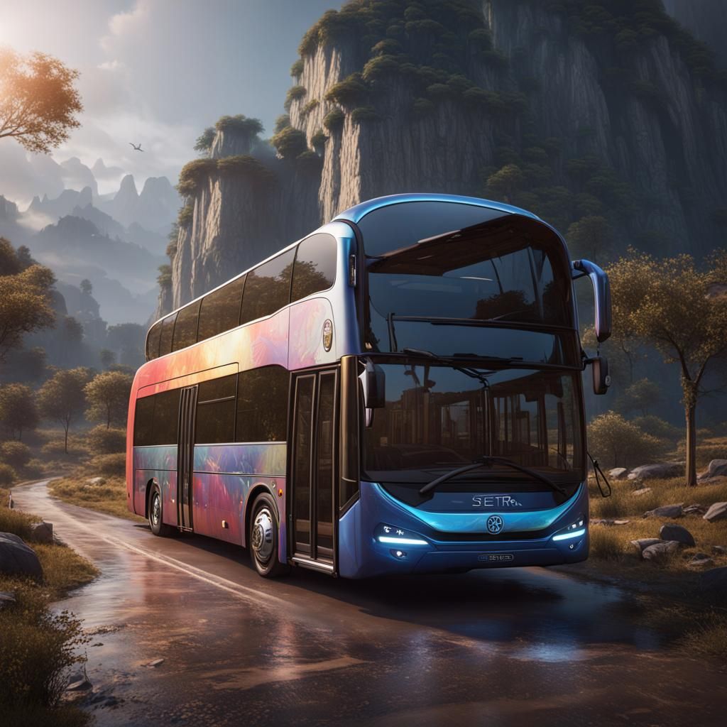 Detailed Matte Painting of a Setra Bus