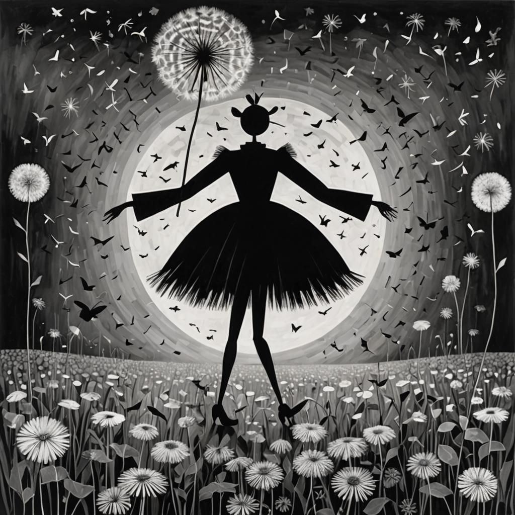 Zebra Wishes in Dandelion Dreamscape: Surrealist Composition