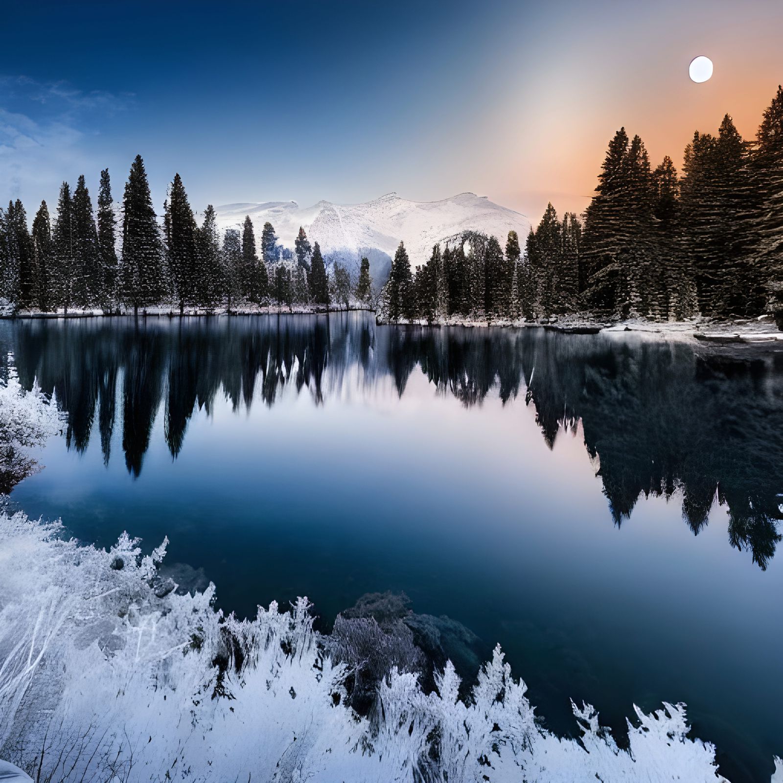 Emerald Bay at Lake Tahoe Under Full Moon