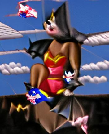 Rouge the Bat as Wonder Woman Over Emerald Hill