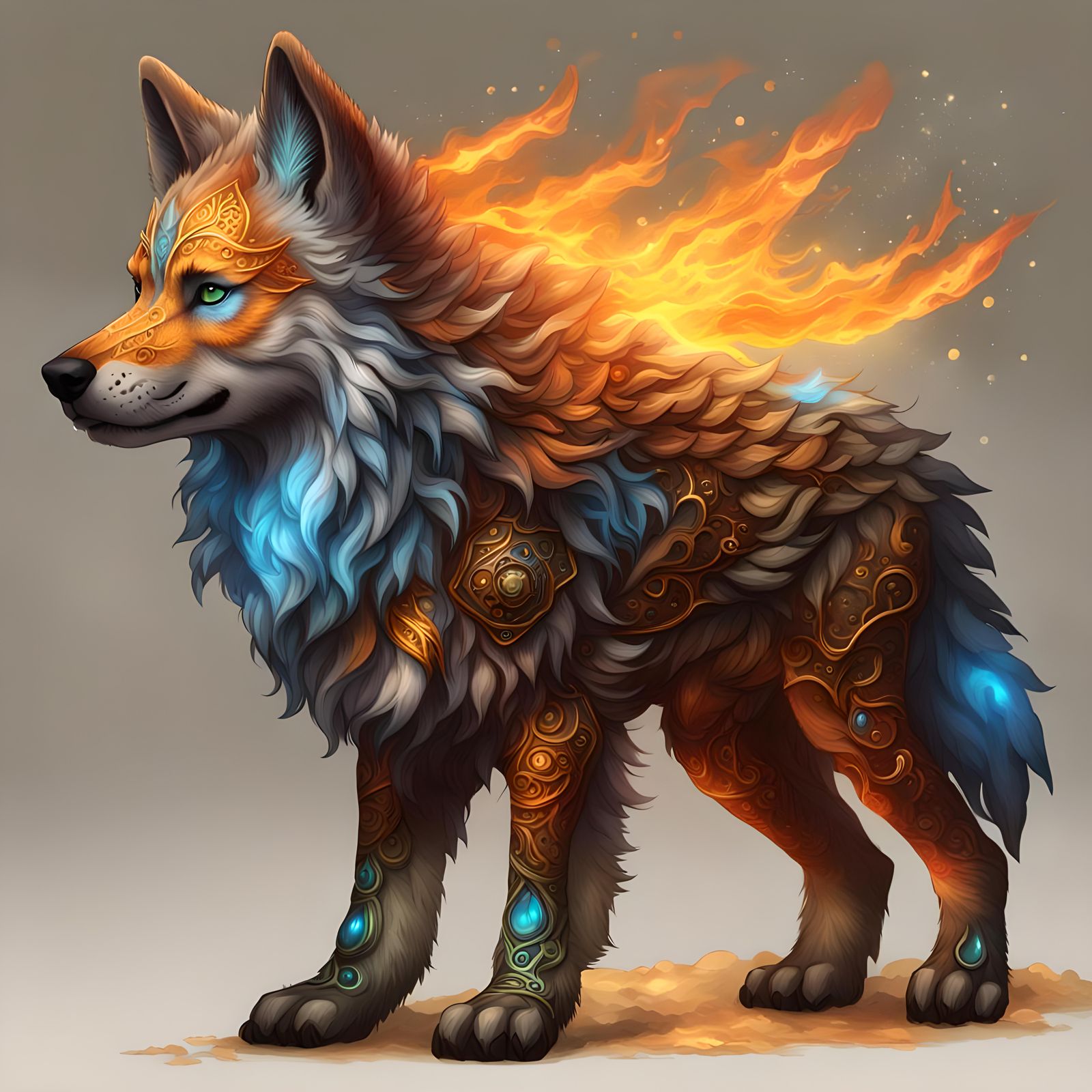 Elemental Wolf Pup: Fantasy Concept Art