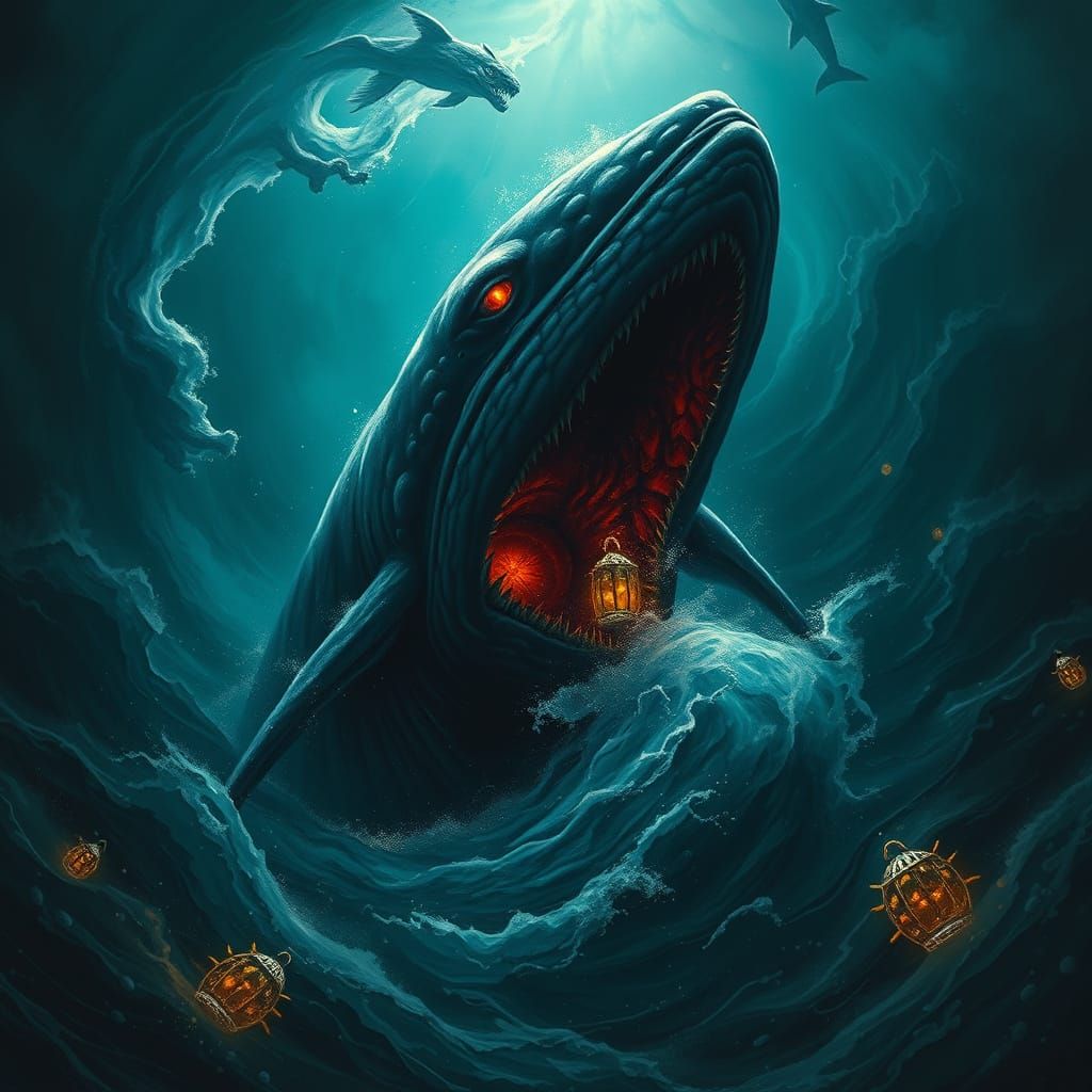 Enraged Whale Emerges from Dark Ocean Depths in Haunting, Su...