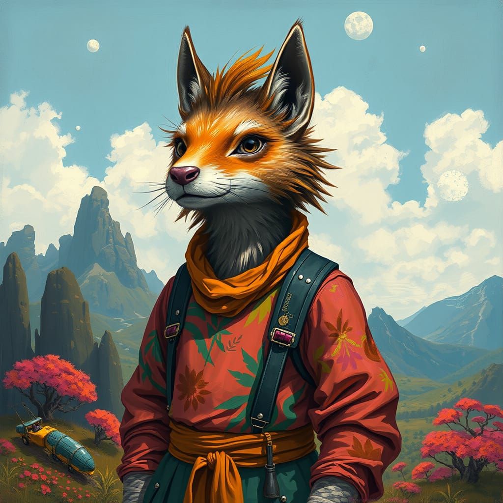 Vibrant Creature in Whimsical Wonderland