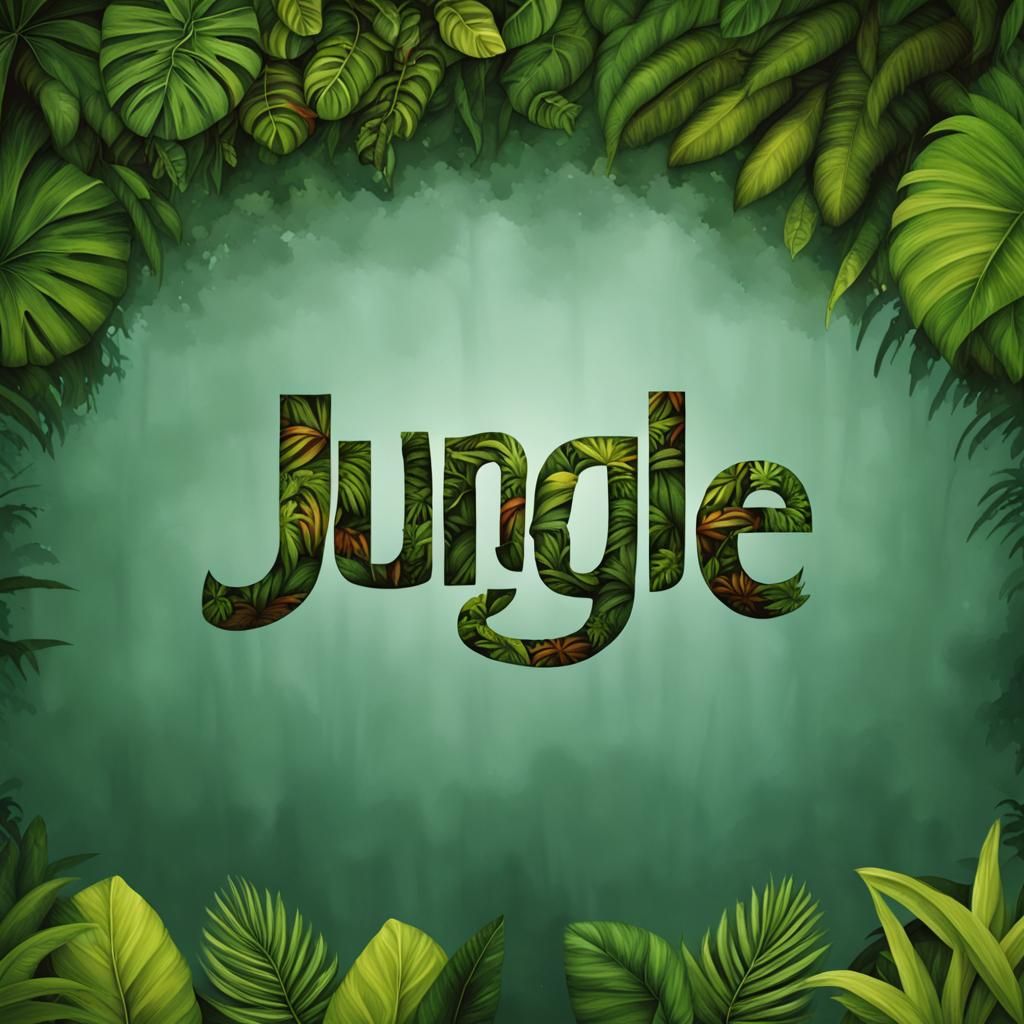 Stylized "Jungle" Typography in Bold Font
