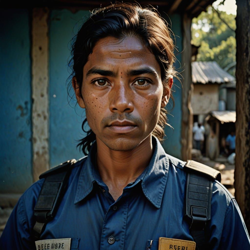 High-Quality Portrait of a Private Security Guard in Uniform
